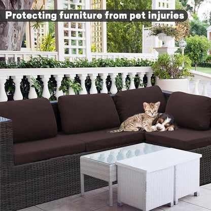 8Pcs Outdoor Cushion Covers, Elastic Patio Cushion Covers | Washable, - Image 3