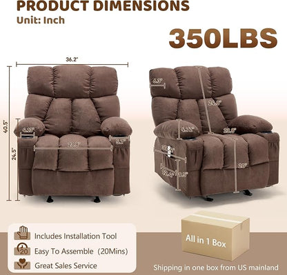 Massage Rocking Recliner Chair, Ergonomic Recliners Sofa - Image 2