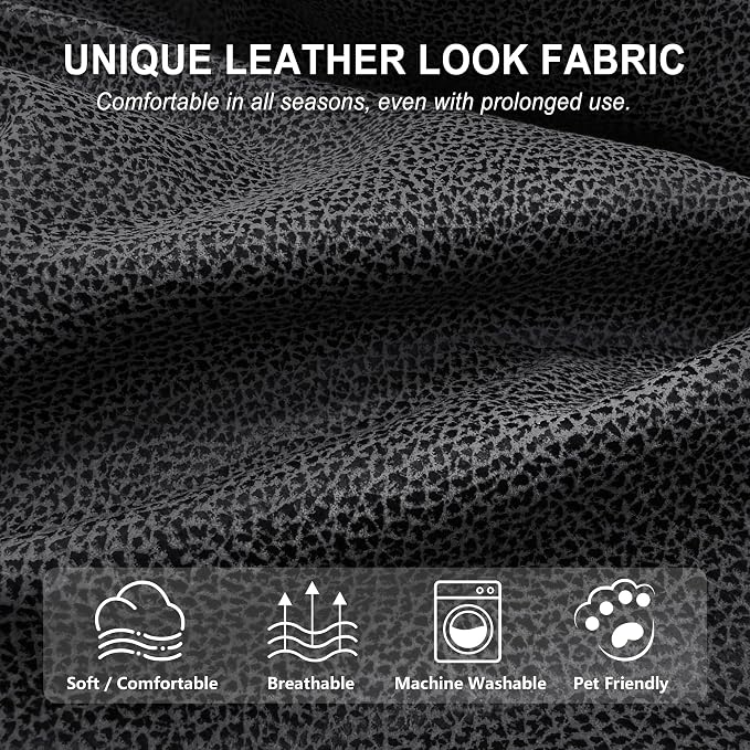 ANARACHON Leather Look Recliner Chair Covers, 4-Pieces Stretch Recliner Cover - Image 4