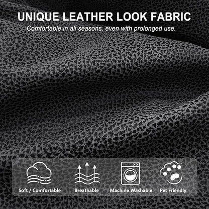 ANARACHON Leather Look Recliner Chair Covers, 4-Pieces Stretch Recliner Cover - Image 4