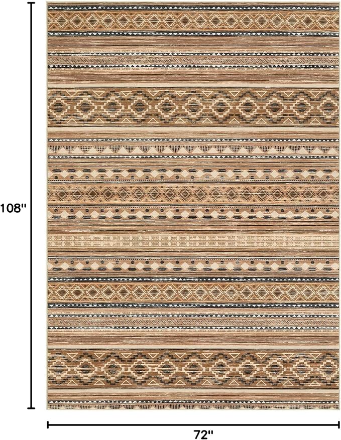 cotiled 6x9 Washable Area Rugs Living Room: Soft Lightweight Boho Rug | Stain - Image 2