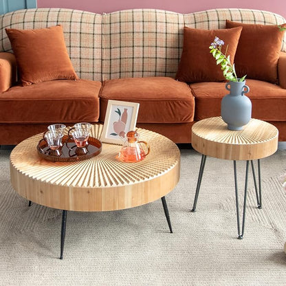 2-Piece Farmhouse Nesting Table Round - Image 3