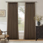 100% Blackout Pinch Pleat Linen Curtains Dutch Cocoa Brown 100 Inch Length | by Twodrapes