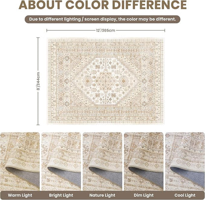 8x12 Area Rugs for Living Room, Large Washable Rug, Dining Room, Low Pile - Image 2