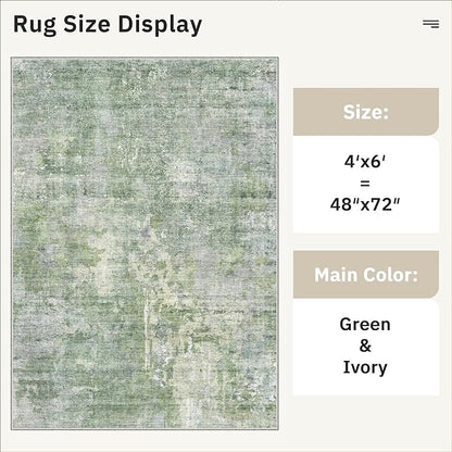 Soalmost Abstract 4x6 Area Rug Washable Rugs - Image 5