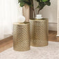 Homebeez Modern Nesting Tables Set of 2, Round Metal End Table, Accent Side by Homebeez