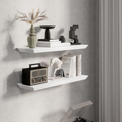 Fun Memories Floating Shelves 32 Inch Long, 9.3 Inch Deep Classic Crown Molding - Image 5