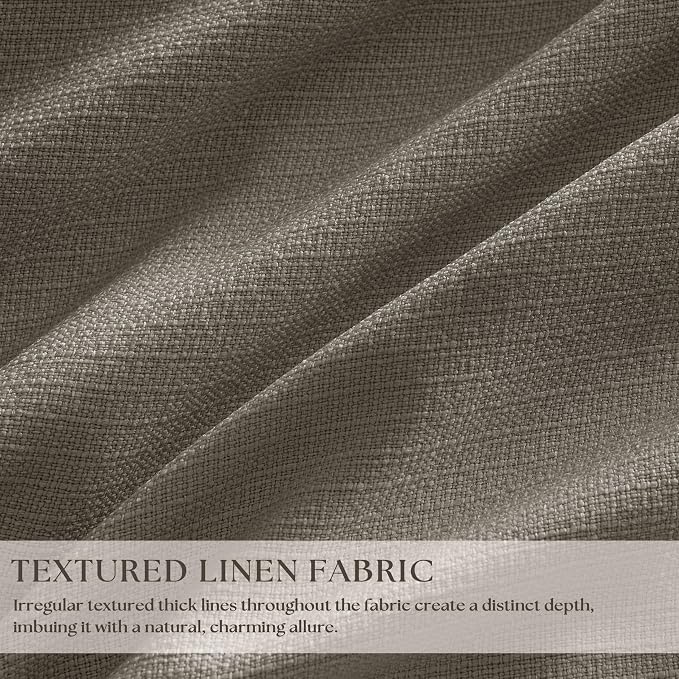 Dark Taupe Linen Blackout Pinch Pleated 108 Inch Curtains - Image 2