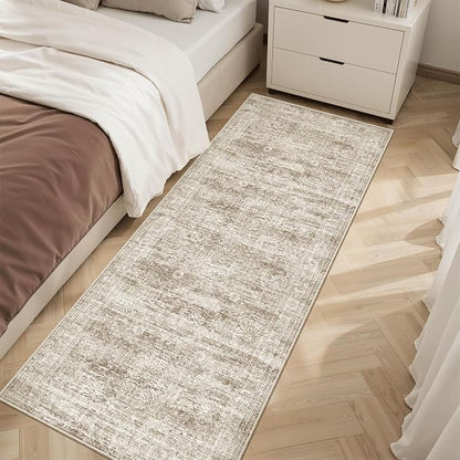 Soalmost Runner Rug 2x6 Washable Kitchen Hallway Runners Non-Slip Brown | Soft - Image 3