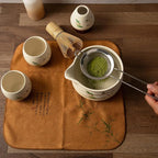 Marce Matcha Whisk Set- Matcha Set includes Matcha Whisk and Bowl (Bowl with Spout), Sifter, Holder and Scoop- The Perfect Bamboo Whisk for Matcha Tea (Cream- 7PC)