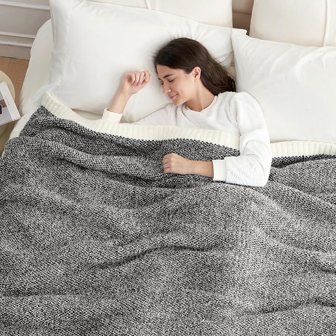 Snuggle Sac Queen Size Bedding Blanket Black, Super Soft Warm Cozy Bed Blankets - Image 3