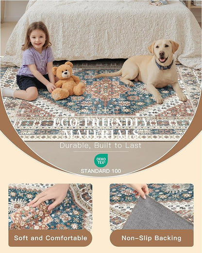Madane Washable Area Rug 2x3 Small Entryway Rugs Non-Slip, Low Pile Floor Carpet - Image 5