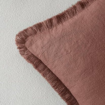 MIULEE Linen Fringe Decorative Fall Throw Pillow Covers Autumn Glaze 20x20 | - Image 6