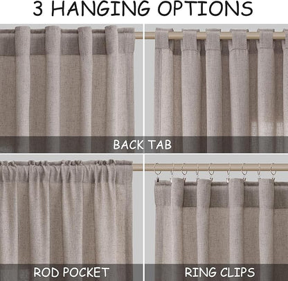 Extra Long Brownish Grey Curtains 2 Panels 102 Inches Long - Image 2