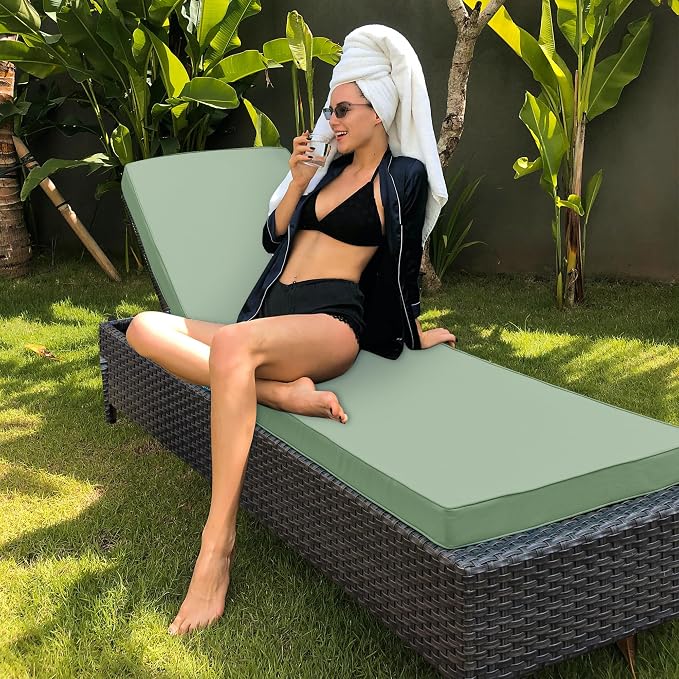 Chaise Lounge Cushion for Outdoor Furniture, Waterproof Fade and Tear Resistant - Image 7