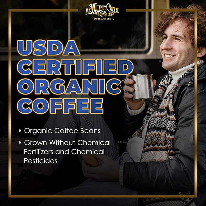 Mt. Whitney Colombia Monte Sierra Organic Single Origin, Medium Dark Roast, Smooth Full Flavored, Low Acid Coffee (Ground, 12 Oz)