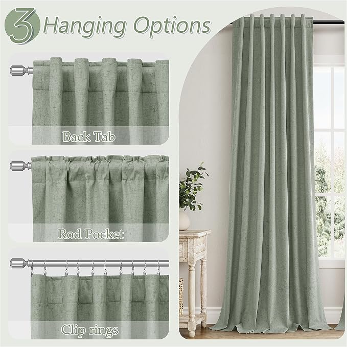 100% Blackout Curtains 102 Inch Length 2 Panels Set - Image 6