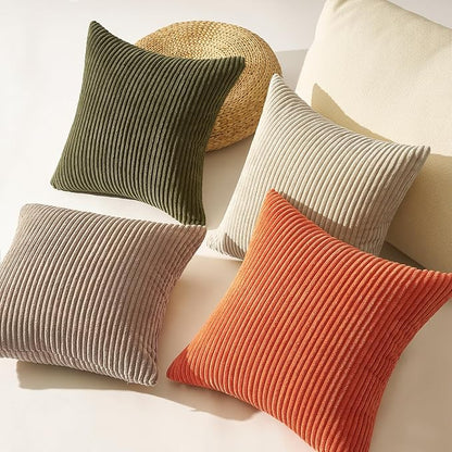 Topfinel Rust OliveGreen Throw Pillow Covers 18x18 Inch Set of 4 Boho Farmhouse - Image 5
