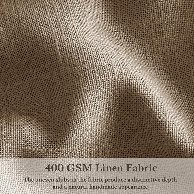 Latte Tan Pleated Linen Semi Sheer Ceiling to Floor Curtains 120 Inch Long | - Image 5