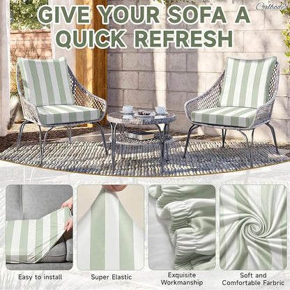 CALBODE 12 Pcs Outdoor Seat Cushion Covers - Image 4