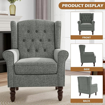 Mid-Century Modern Wingback Accent Chair - Image 3