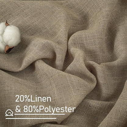 60 Inch Length Taupe Linen Curtains 2 Panels Set, Semi Sheer Light Filtering - Image 3