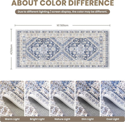 4x10 Runner Rug Non Slip, Washable Hallway Runner Rug, Nursery Room, Soft - Image 2