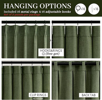 PleatedDrapes Olive Green Sheer Curtains 90 Inches Long 2 Panels Set - Image 4