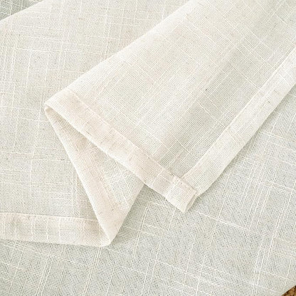 Cream Semi Sheer Linen Curtains 60 Inch, Light Filtering Panels | Window - Image 9