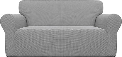 Easy-Going Stretch Oversized Loveseat Couch Covers Washable Light Gray | by Easy-Going