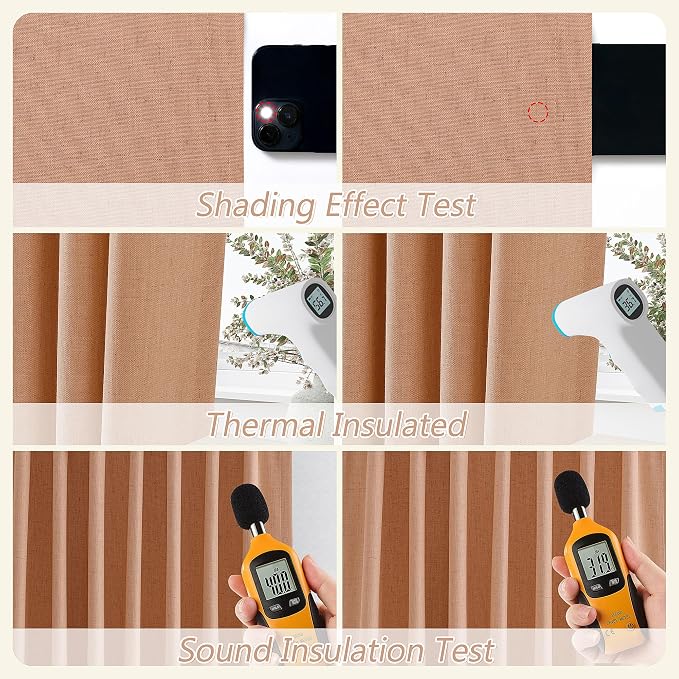 100% Blackout Curtains 90 Inch Length 2 Panels Set - Image 5