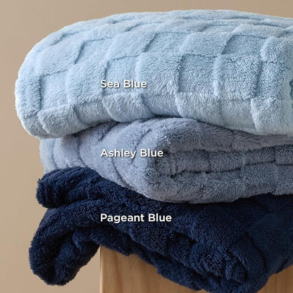 Bedsure GentleSoft Ashley Blue Throw Blanket - Image 6