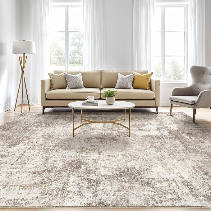 LOONGRUG 7x10 Area Rug Washable Large Neutral Modern Living Room Rugs | - Image 5