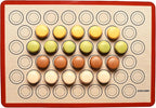 Macaron Silicone Baking Mats - Non-Stick Macaron Mat for Easy Baking | Heat Resistant & Dishwasher Safe Macaron Baking Mat | Reusable & Eco-Friendly, 3/4 Size - Pack of 3 - For Macarons Red Border
