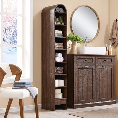 IFGET 67" Tall Arched Bookshelf, 8 Tiers Arch Bookcase - Image 6