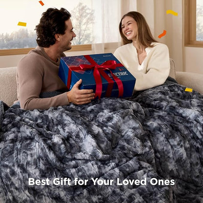 Bedsure Faux Fur Electric Blanket Queen Size, Dual Control Heated Blanket Queen - Image 8