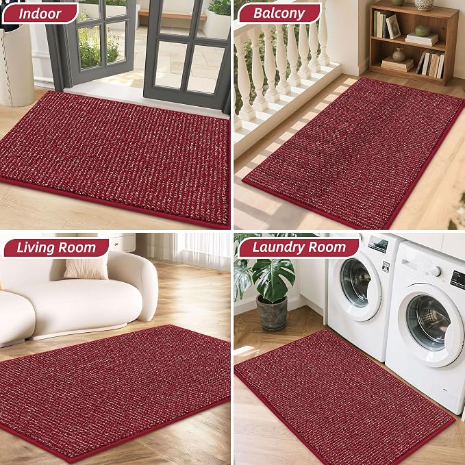 BEQHAUSE Dirt Trapper Door Mat 24" x 36", Non-Slip Washable Doormats, Low - Image 8