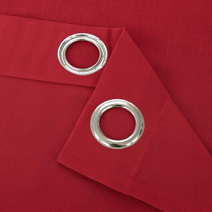 YoungsTex Red Linen Kitchen Curtains 40 Inch Length, Short Light Filtering - Image 8