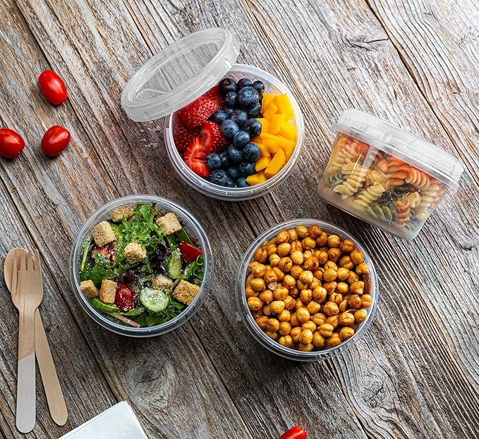 (16 Ounce 20 Pack) Clear Twist cap ContainersWith Screw on Lids Twist Top Food Storage Freezer Containers