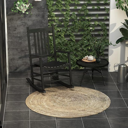 Outsunny Outdoor Rocking Chair, Patio Wooden Rocking Chair - Image 2