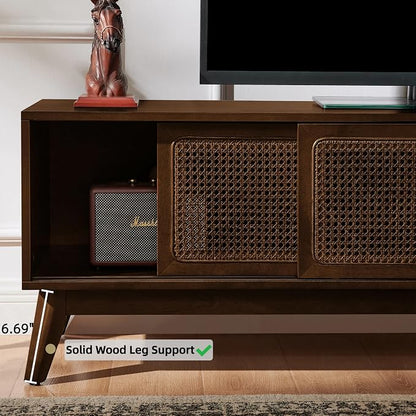LKTART Boho Mid Century TV Stand, Media Console - Image 5