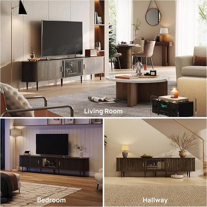 94.5" Fluted Mid Century Modern TV Stand - Image 6