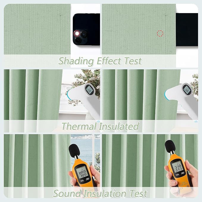 100% Blackout Curtains 108 Inch Length 2 Panels Set - Image 5