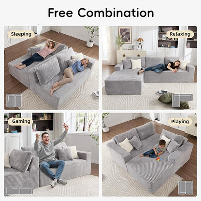 Opiesit 108" Boneless Couches for Living Room, Modular Sectional Sofa - Image 5