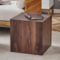 16'' Cube Coffee Table with Wood Grain Pattern, Square No Assembly End Table by KTRolster