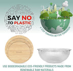 Stackable Space-Saving Nesting Set of 3 Glass Bowls with Bamboo Lids for Foodprep, Storage, Mixing & Cooking - Microwave & Oven Safe BPA Free Durable Heat Resistant Inert Borosilicate Glass