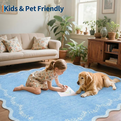 GarveeHome 2.5x8 Scalloped Washable Runner Rug Non Slip Hallway Kitchen Rug | - Image 7