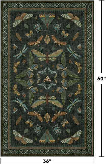 Green and Black Entryway Rug - Image 2