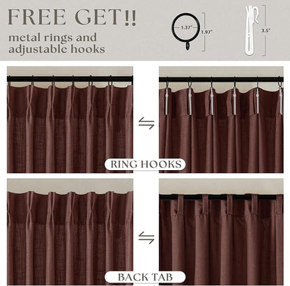 Pinch Pleated Semi Sheer Linen Curtains - Image 5