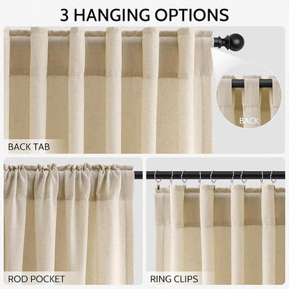 Tan Semi Sheer Curtains 72 Inches Long - Image 2